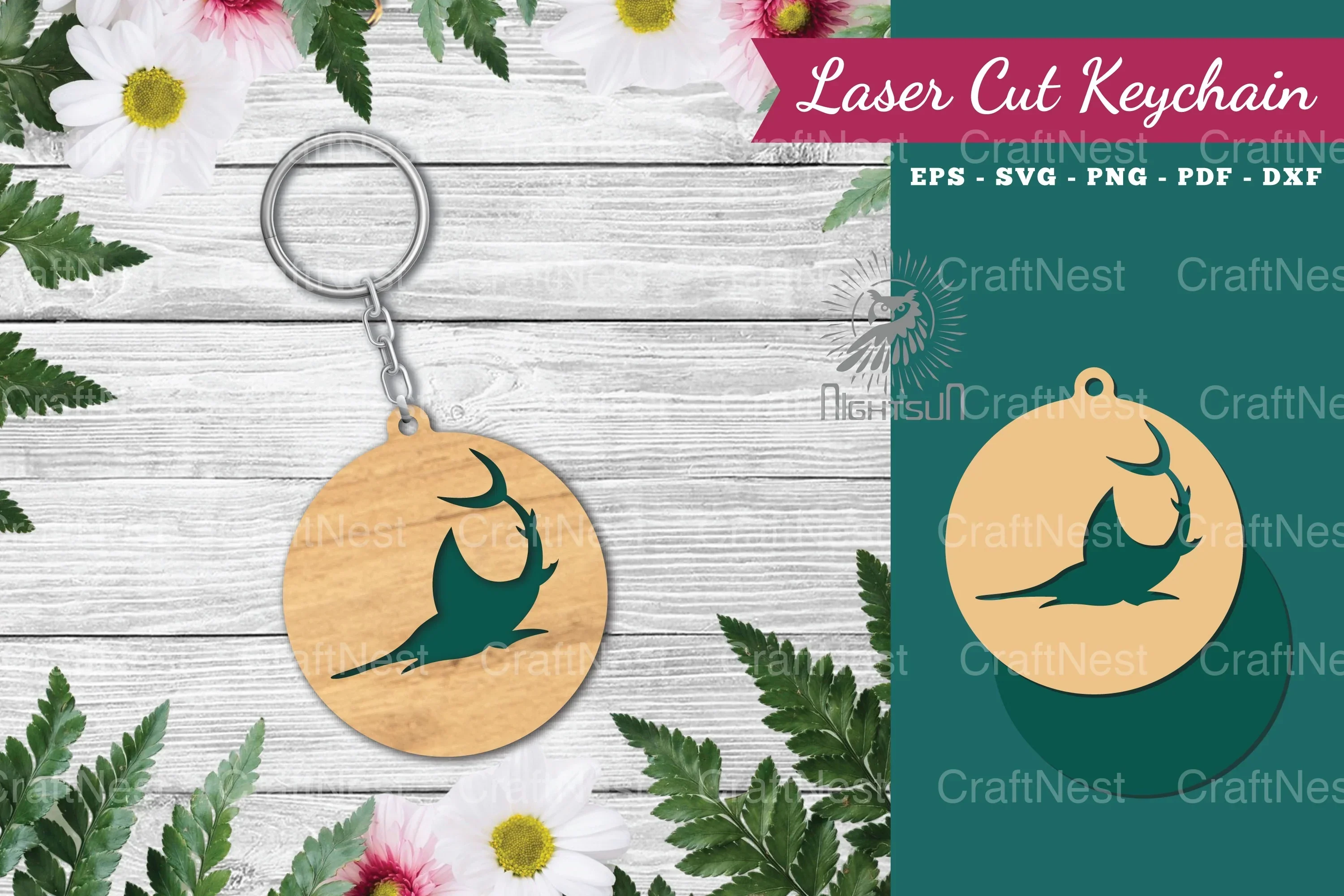 Fish Laser Cut Keychain Design