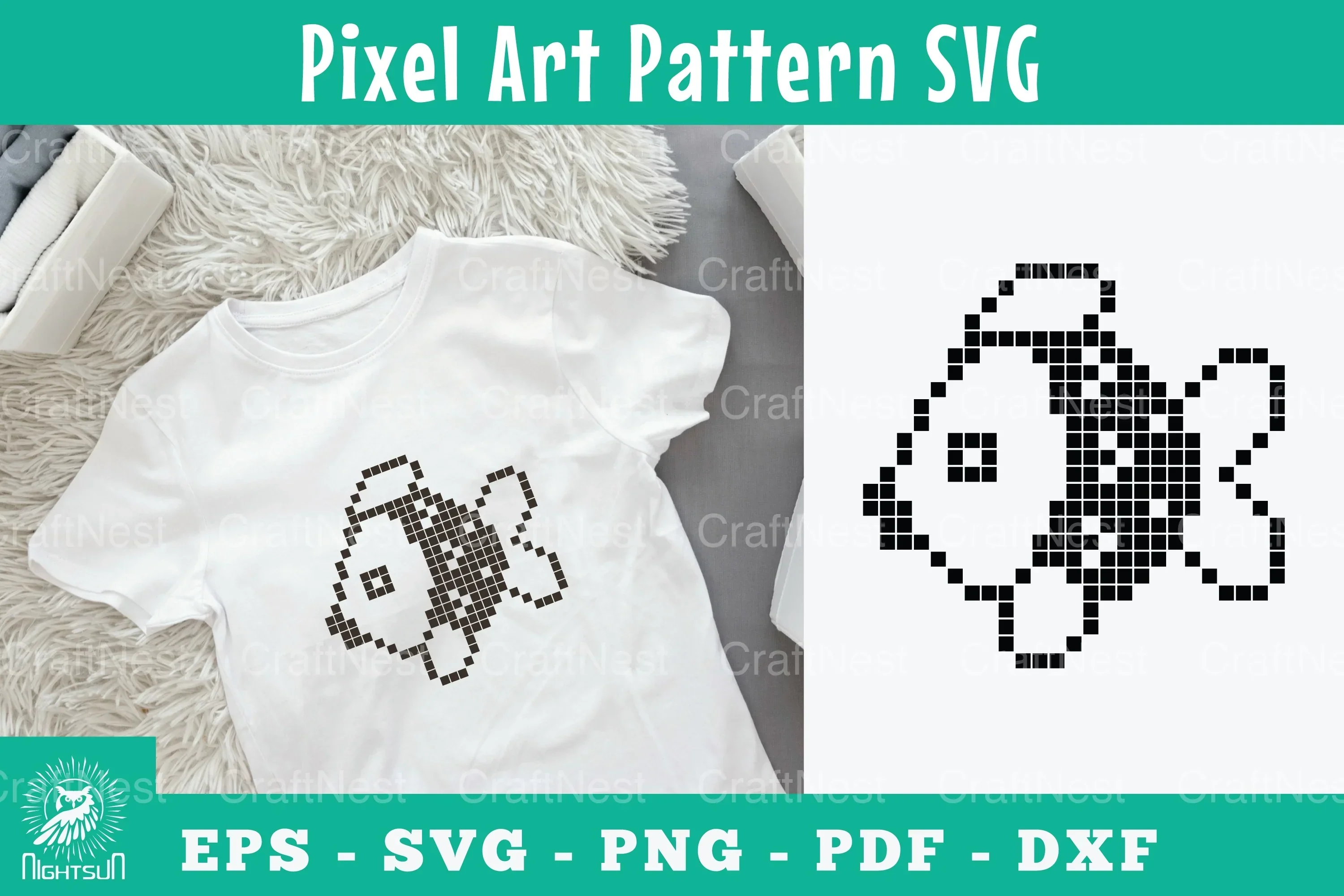 Fish Pixel Art Pattern Clipart Bundle