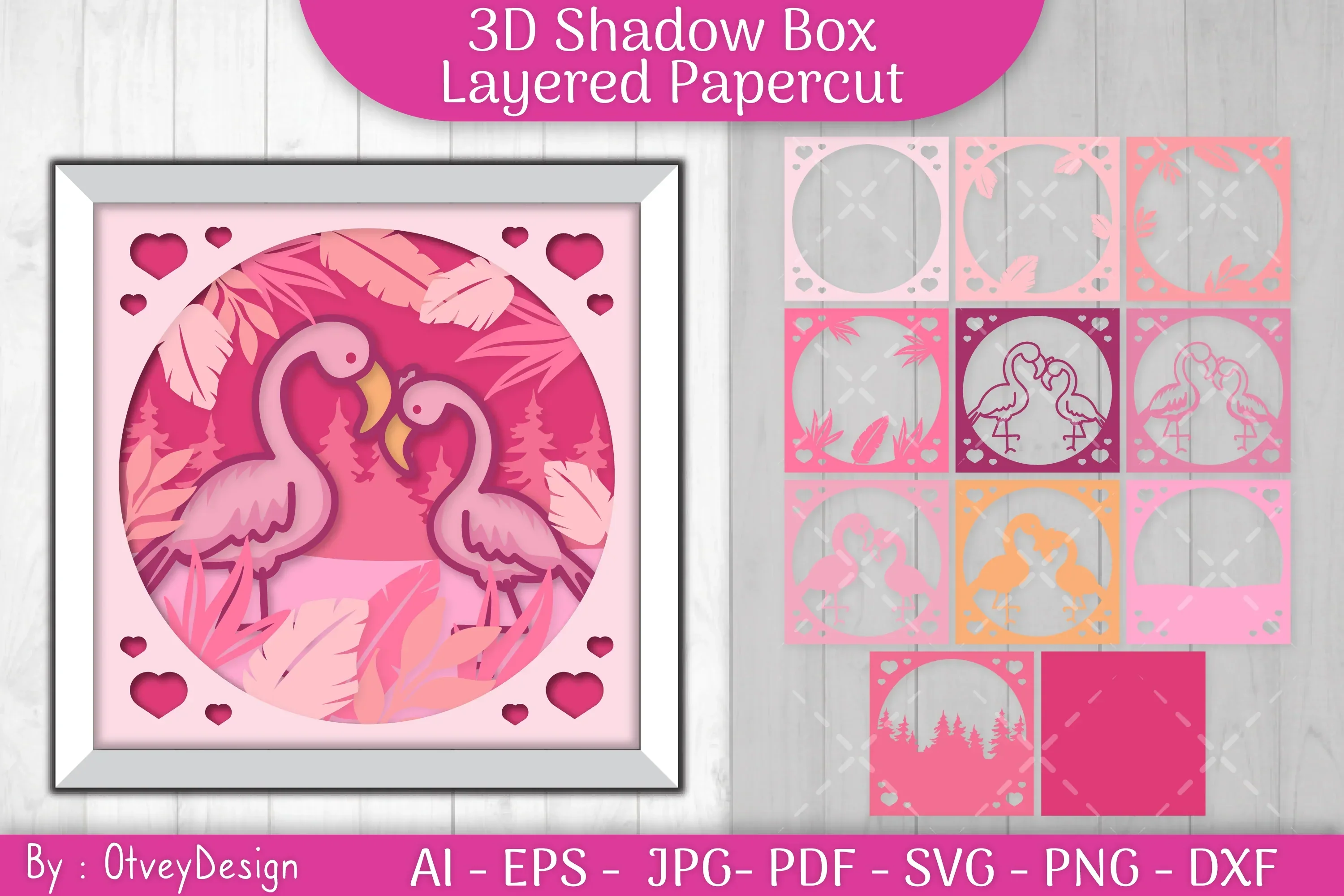 Flamingo Couple Love SVG Bundle
