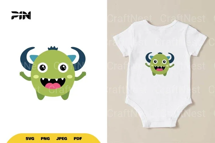 Flat Illustration Cute Monster Character Clipart Bundle