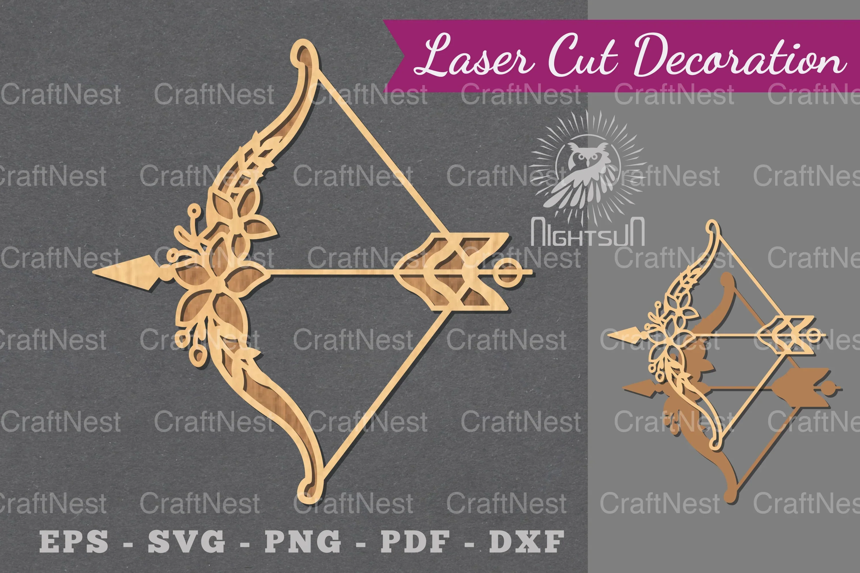 Floral Arrow Laser Cut Decoration Clipart Bundle
