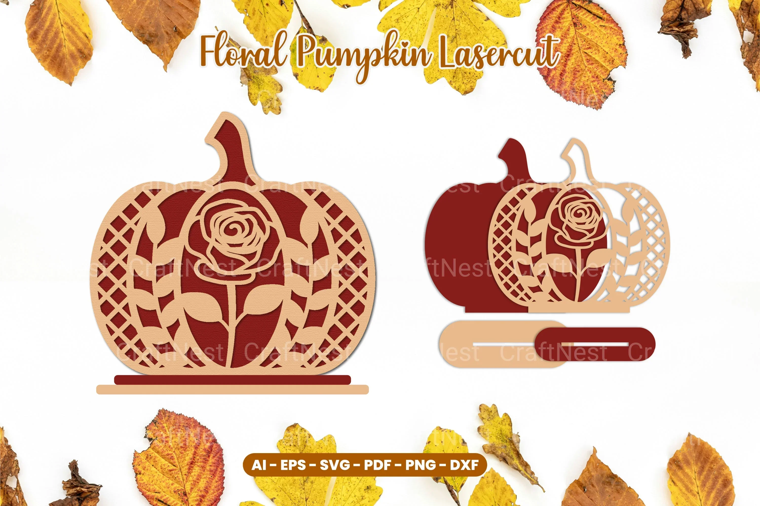 Floral Autumn Lasercut SVG Bundle - Image 2