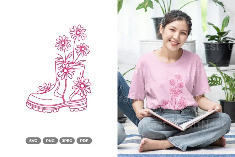 Floral Boots SVG Bundle