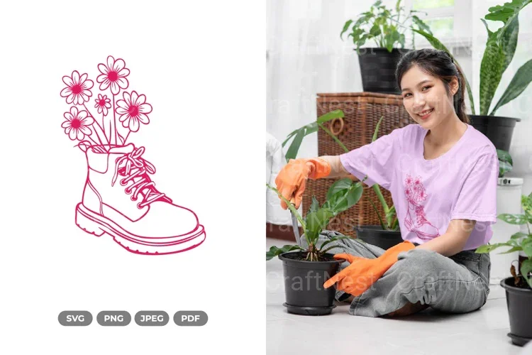 Floral Boots SVG Bundle