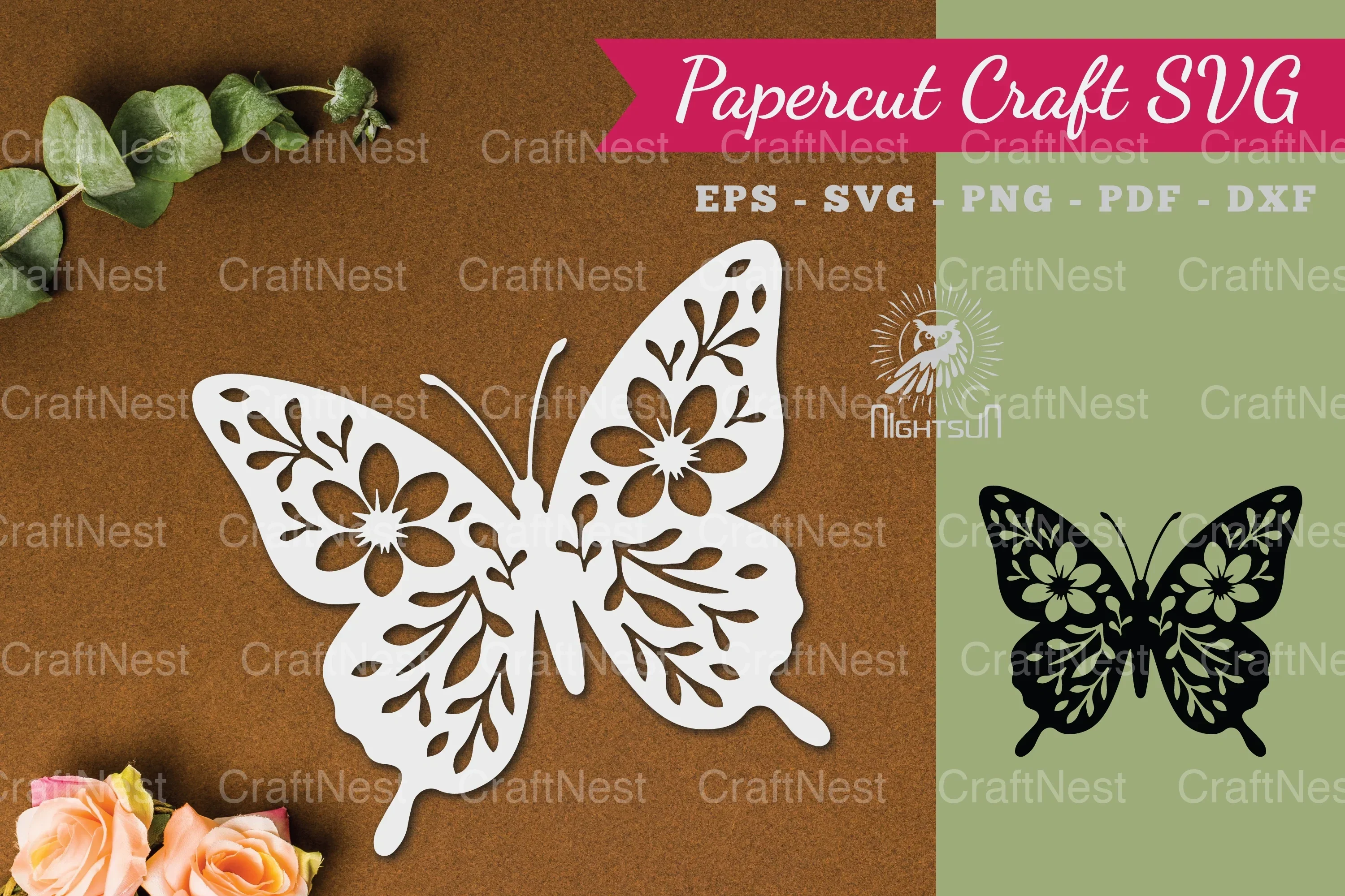Floral Butterfly Paper Cut SVG Bundle