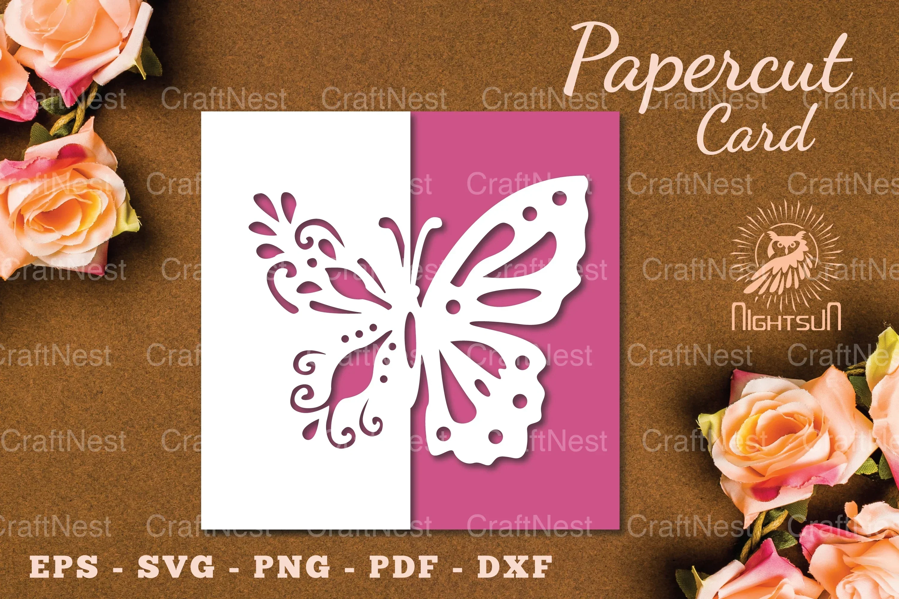 Floral Butterfly Papercut Card SVG Bundle