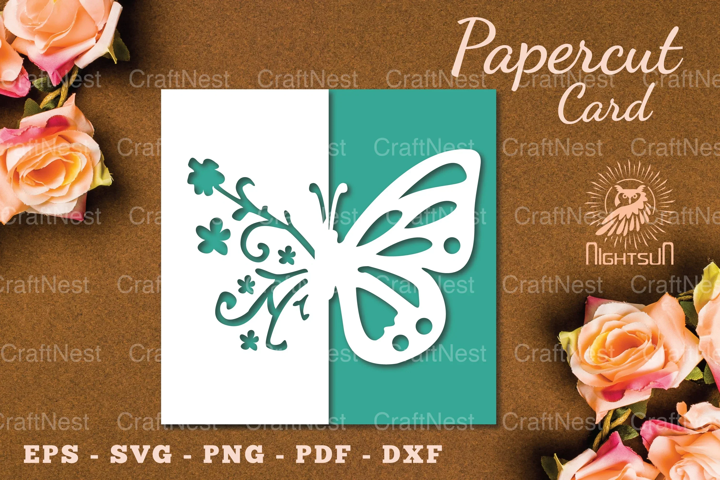 Floral Butterfly Papercut Card SVG Bundle