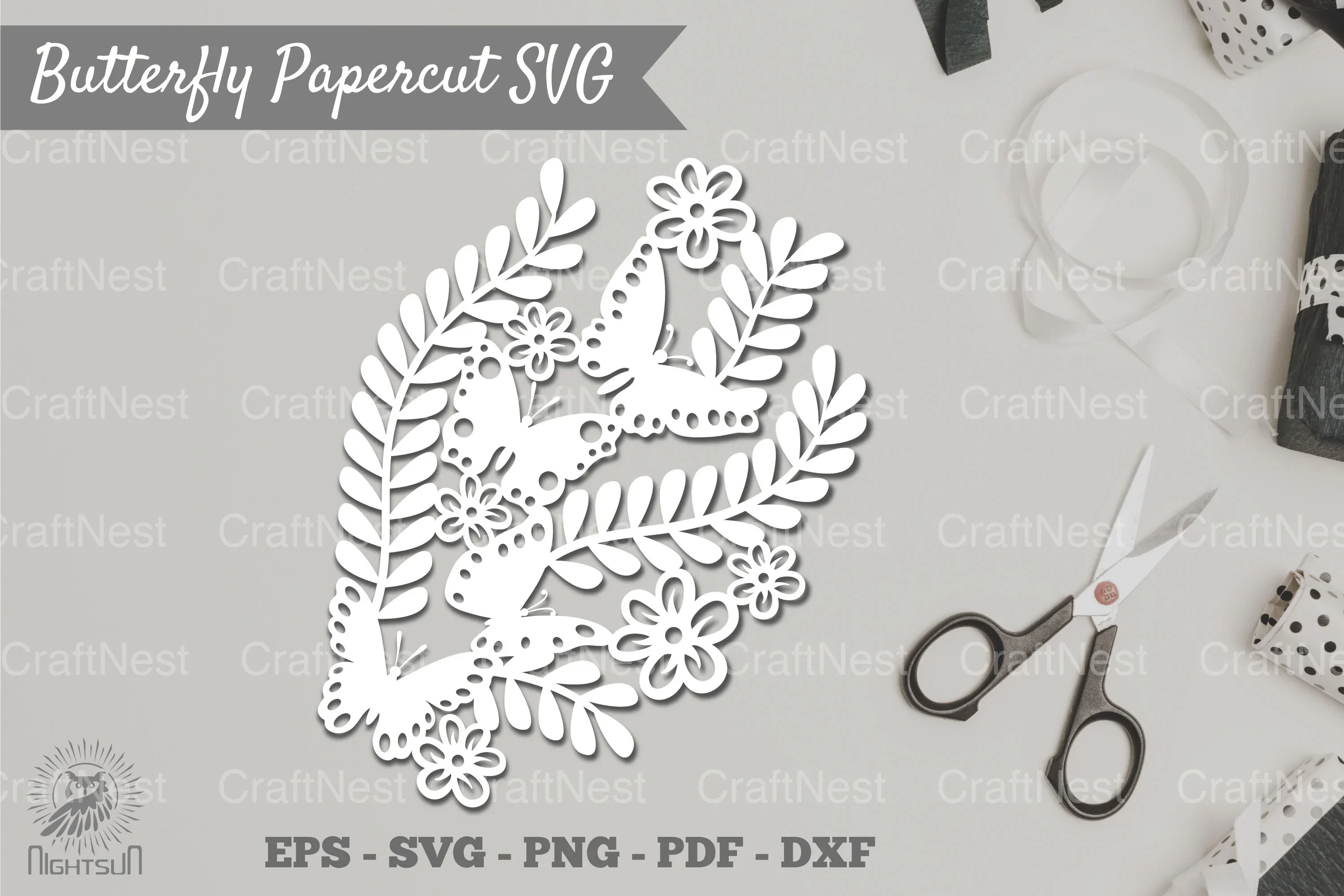 Floral Butterfly Papercut SVG Bundle