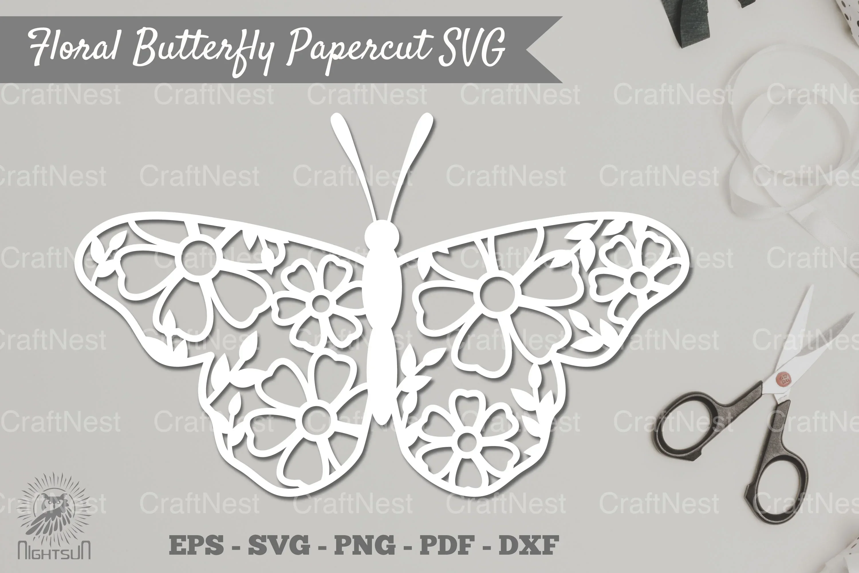 Floral Butterfly Papercut SVG Bundle