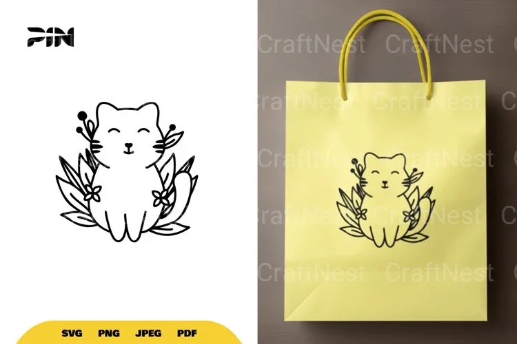 Floral Cat SVG Bundle