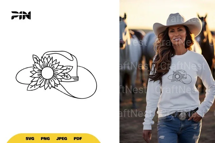 Floral Cowboy Hat SVG Bundle