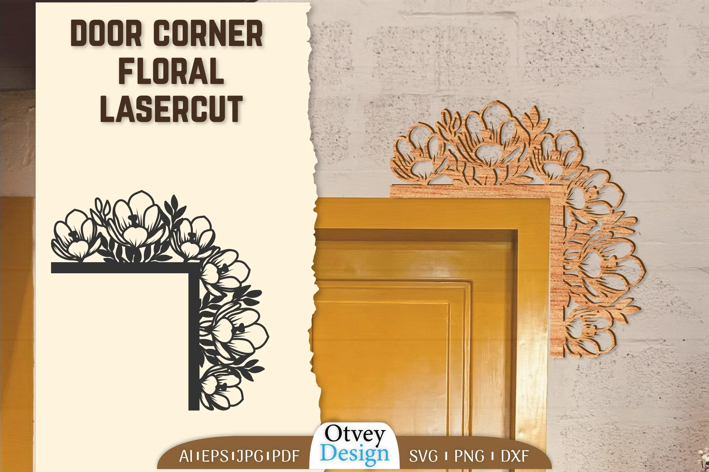 Floral Door Corner Lasercut SVG Bundle