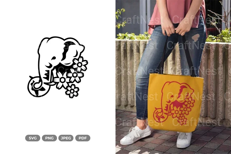 Floral Elephant Beauty Animal SVG Bundle