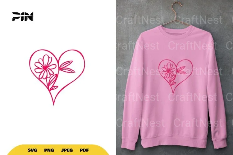 Floral Heart SVG Bundle