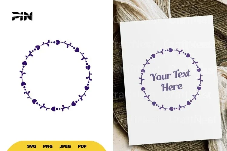 Floral Heart Wreath SVG Bundle