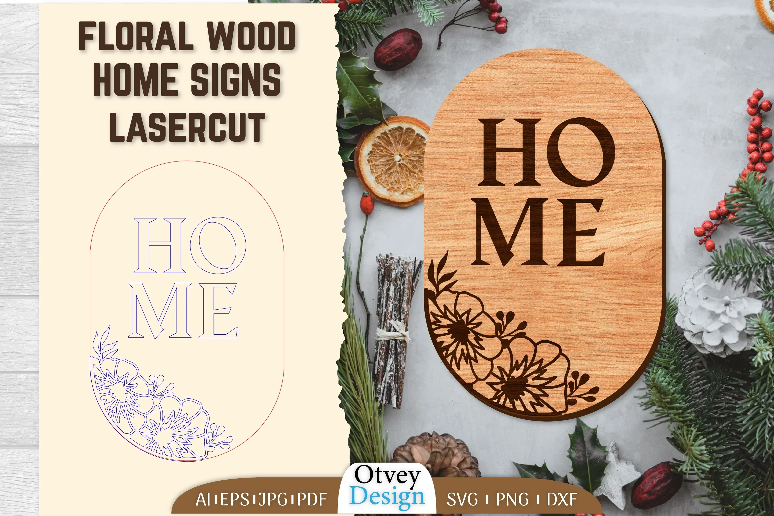 Floral Home Wood Signs SVG Bundle