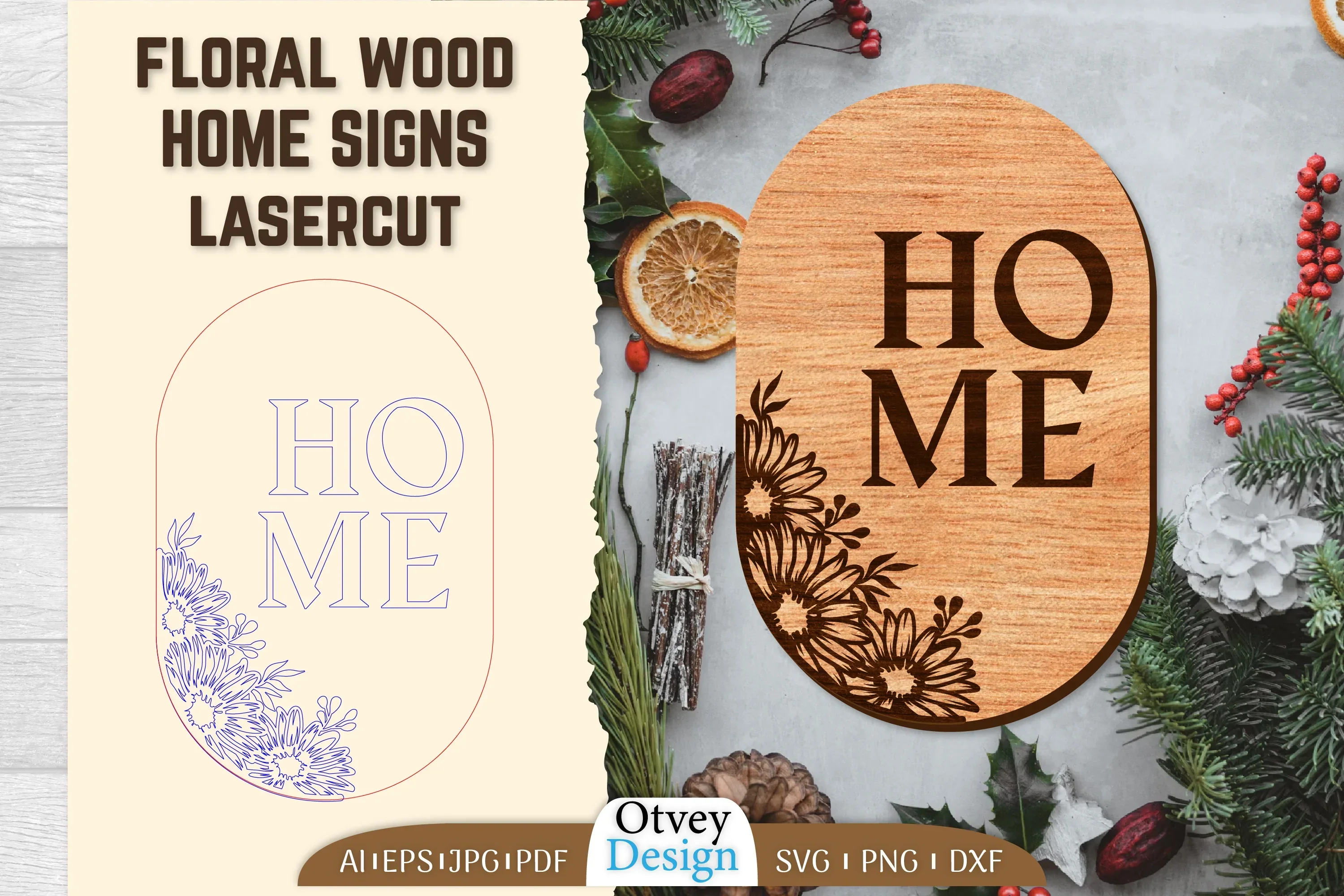 Floral Home Wood Signs SVG Bundle