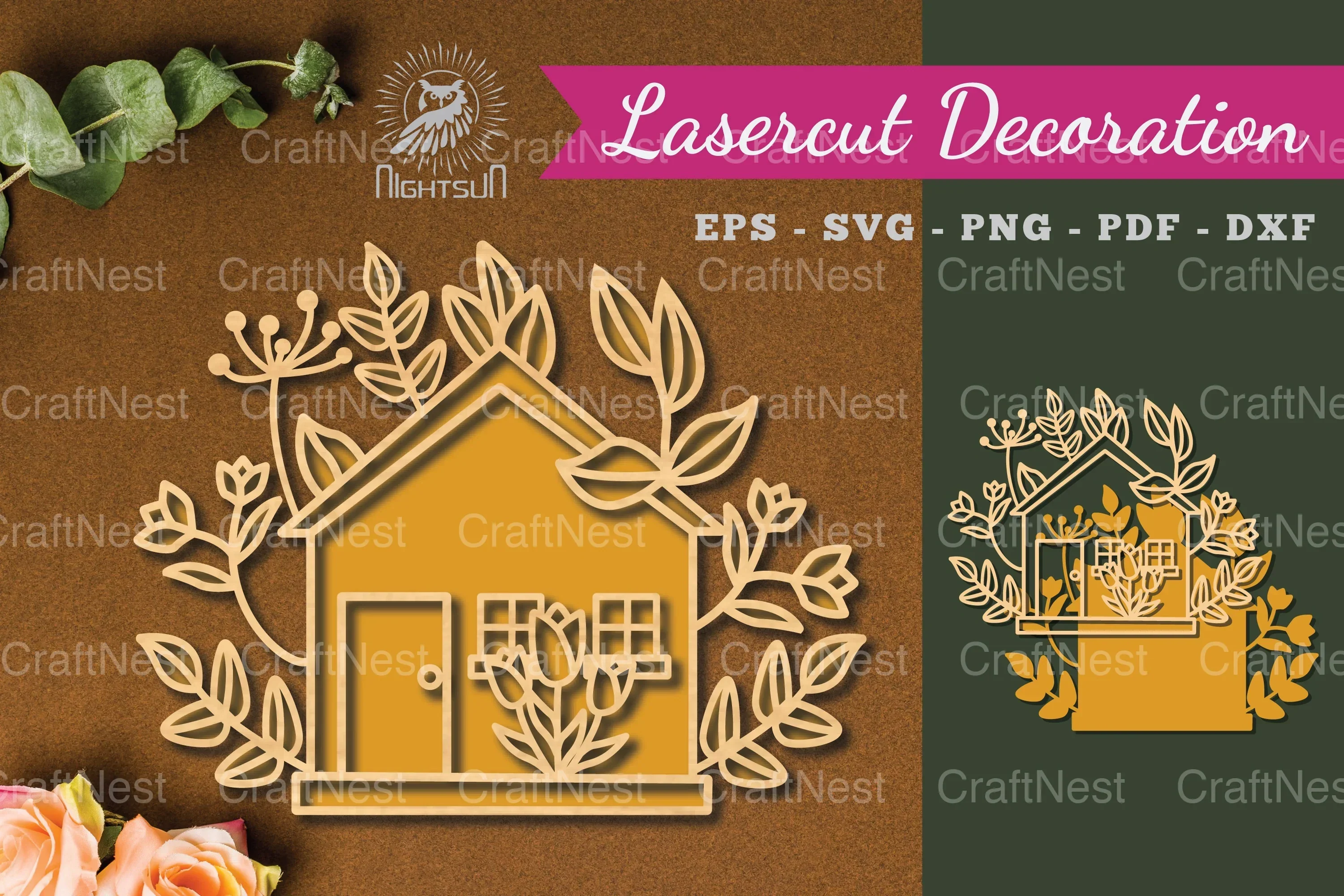 Floral House Laser Cut Decoration Bundle