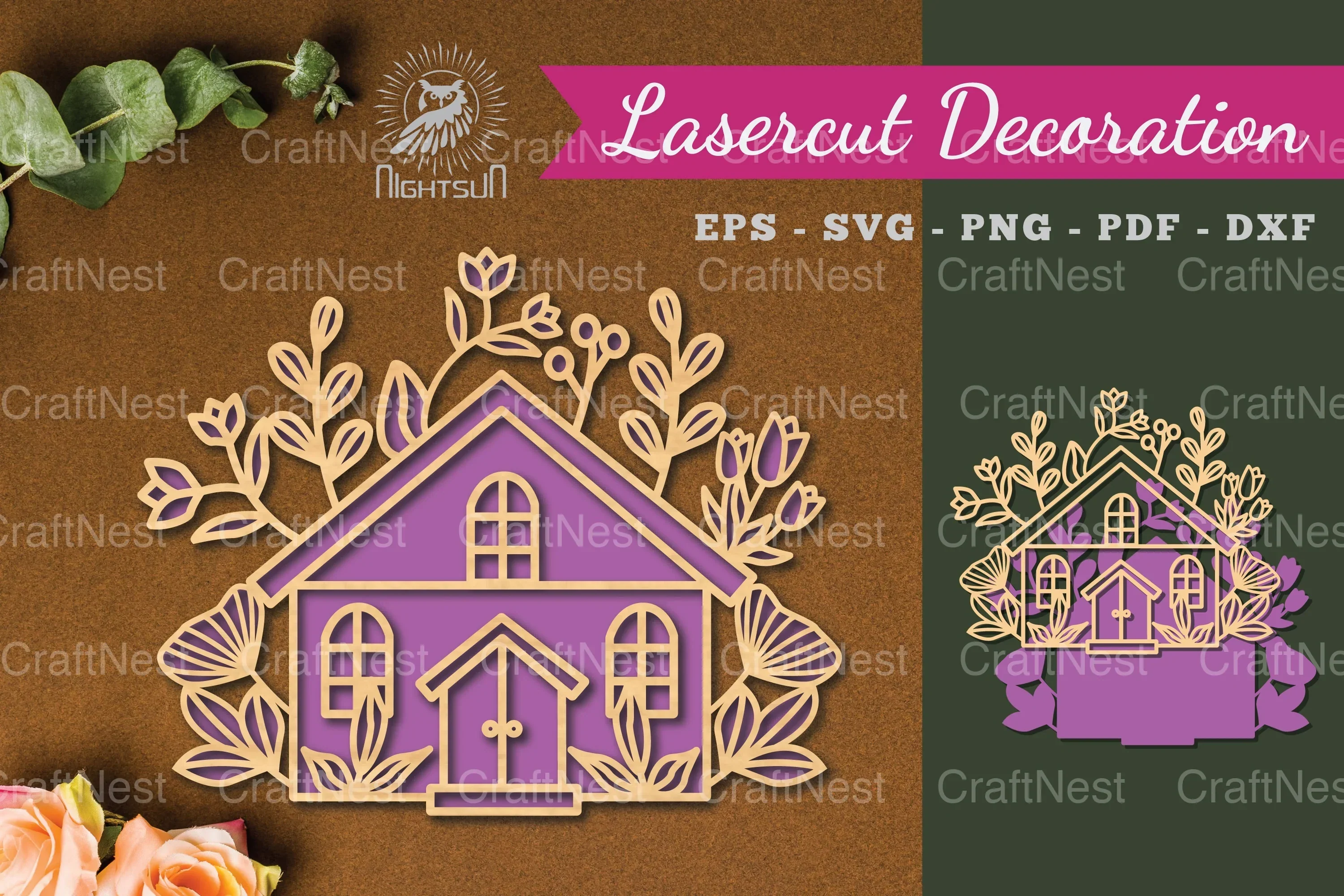 Floral House Laser Cut Decoration Bundle