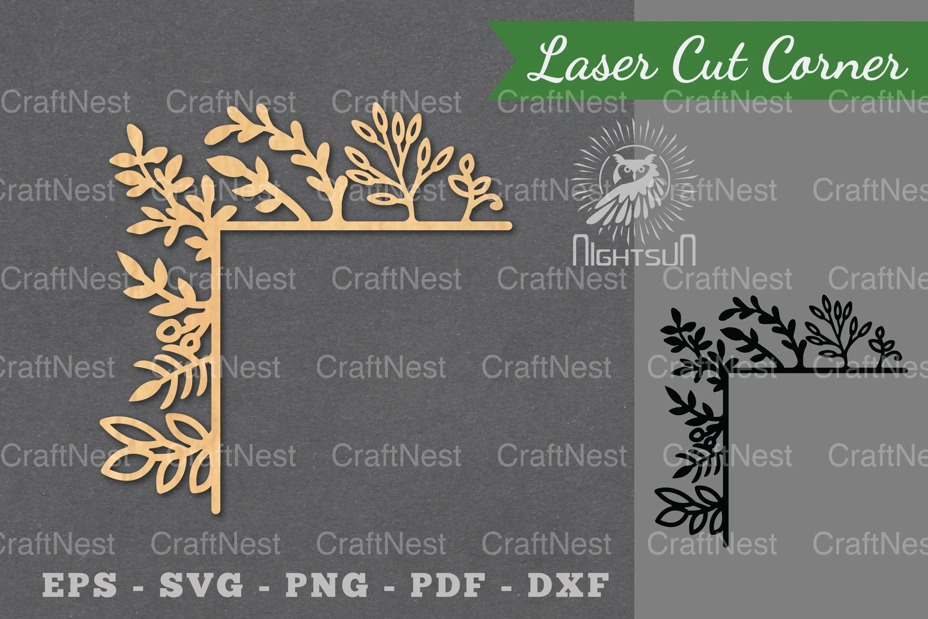 Floral Laser Cut Corner Clipart Bundle