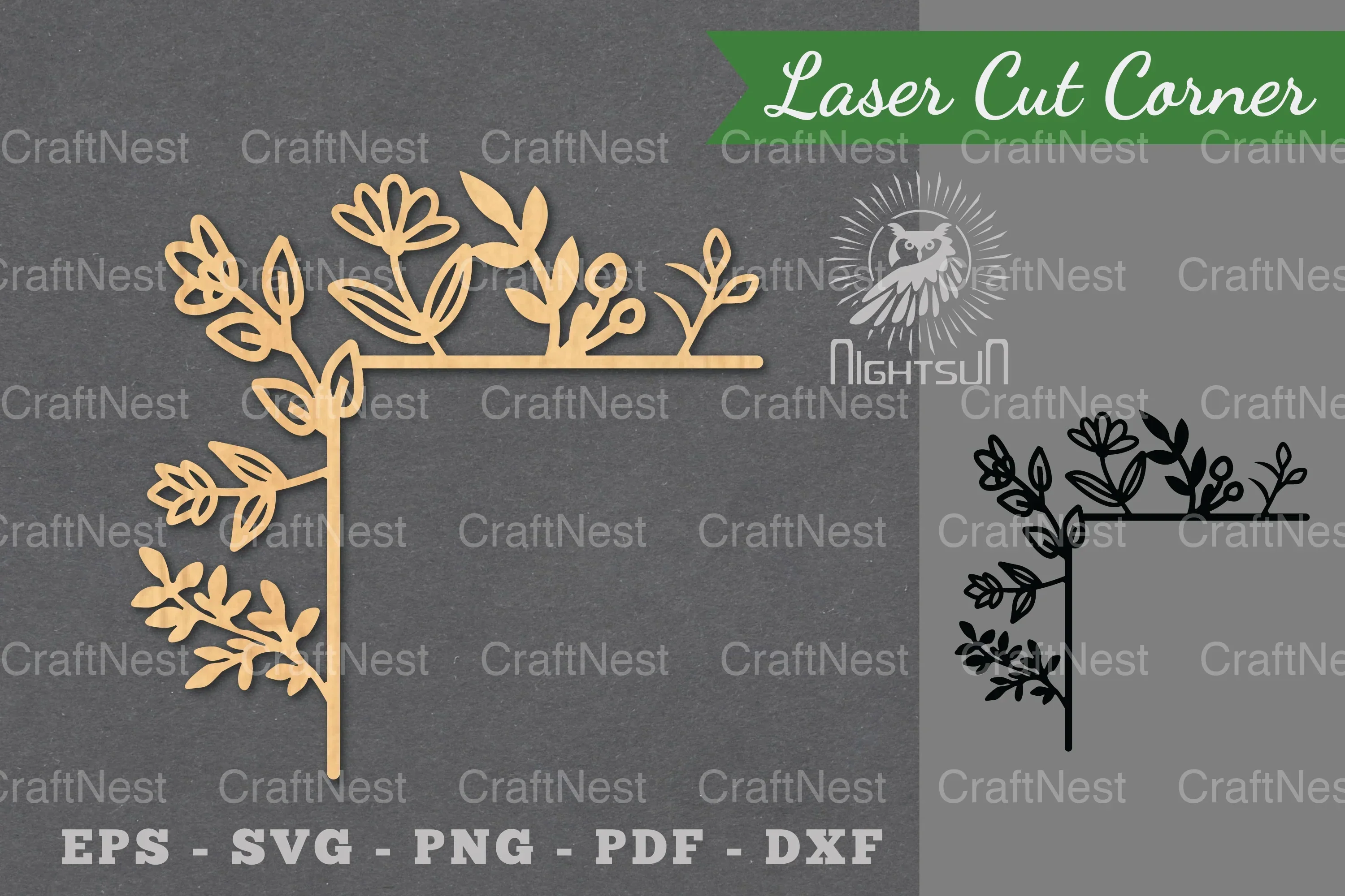 Floral Laser Cut Corner Clipart Bundle