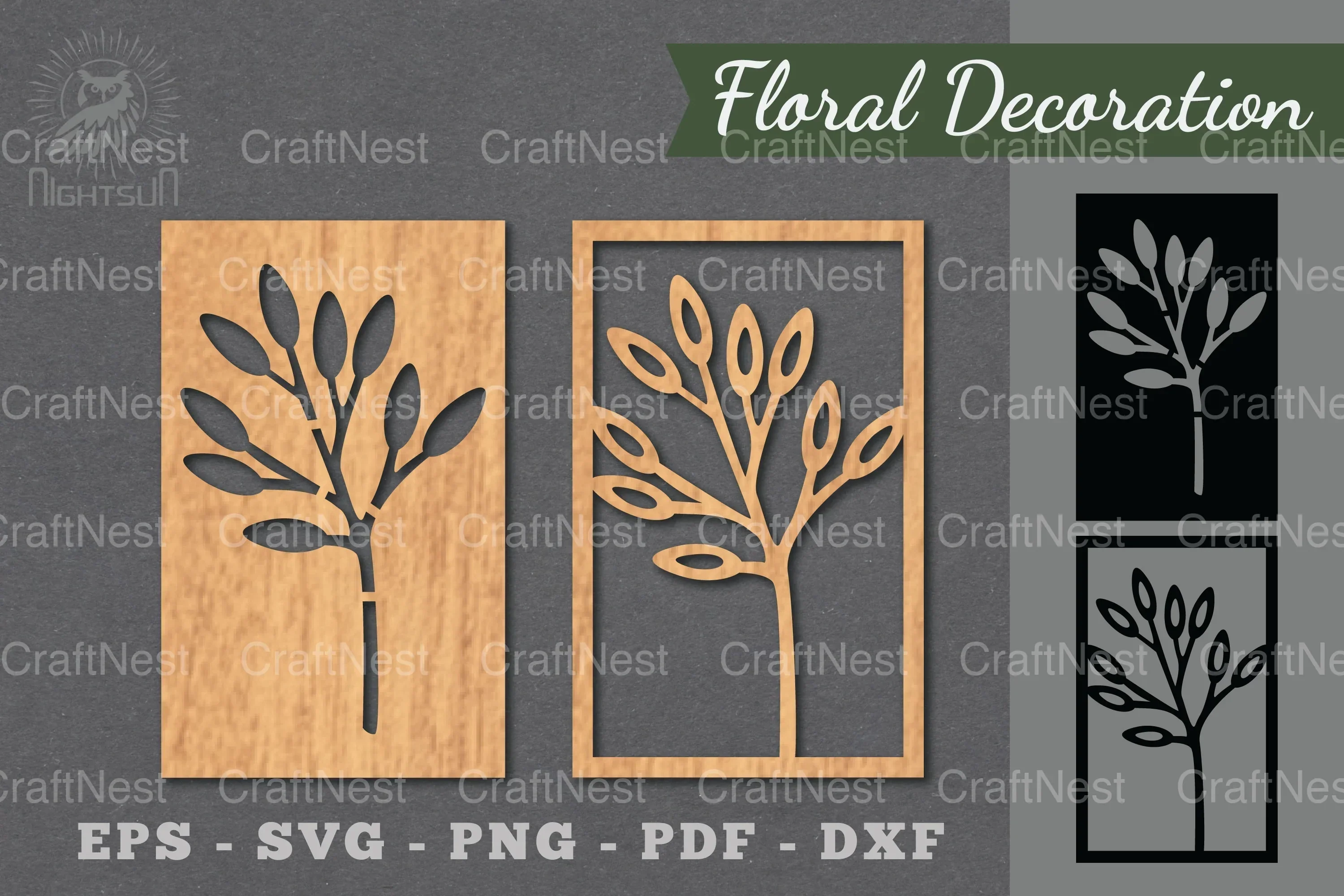 Floral Laser Cut Decoration Clipart Bundle