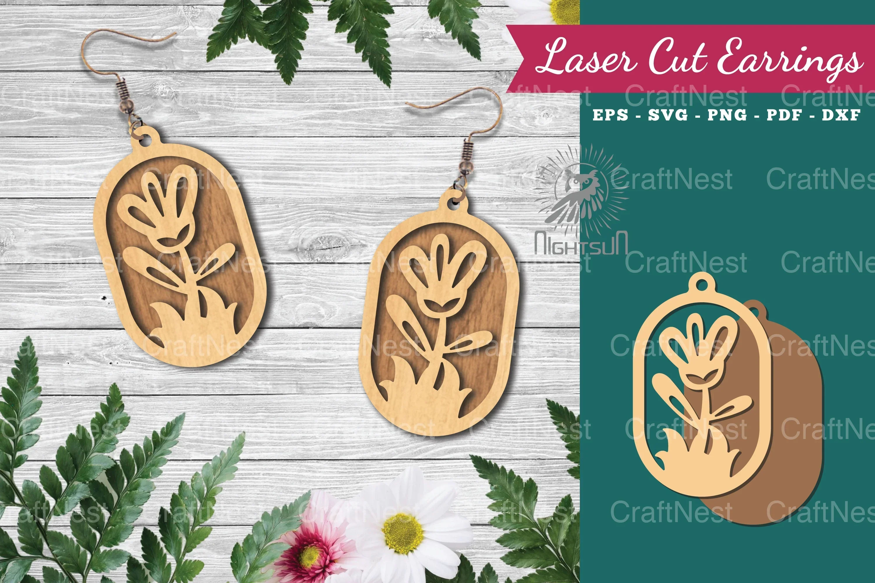 Floral Laser Cut Earrings Design Bundle