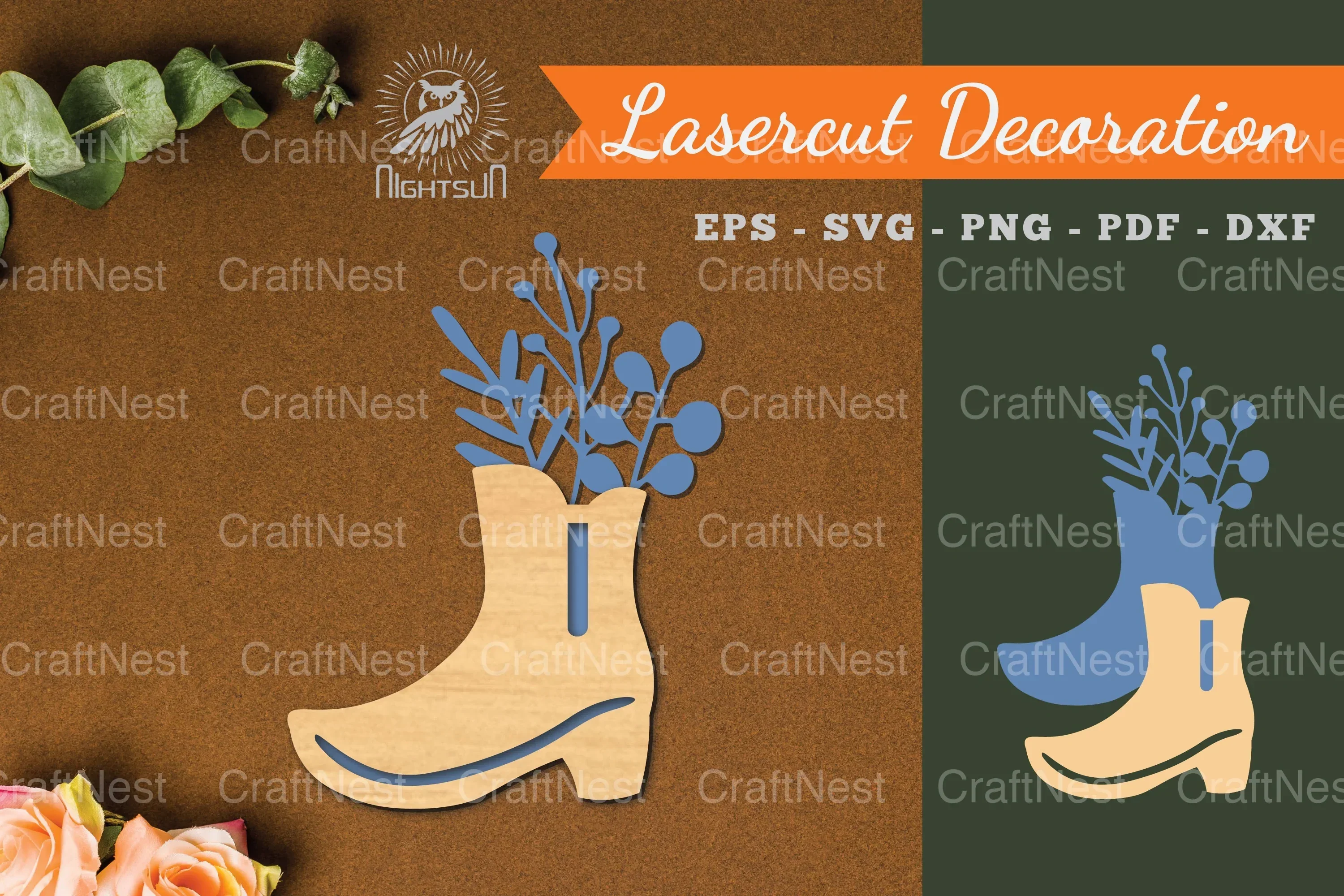 Floral Laser Cut Footwear Decoration Clipart Bundle