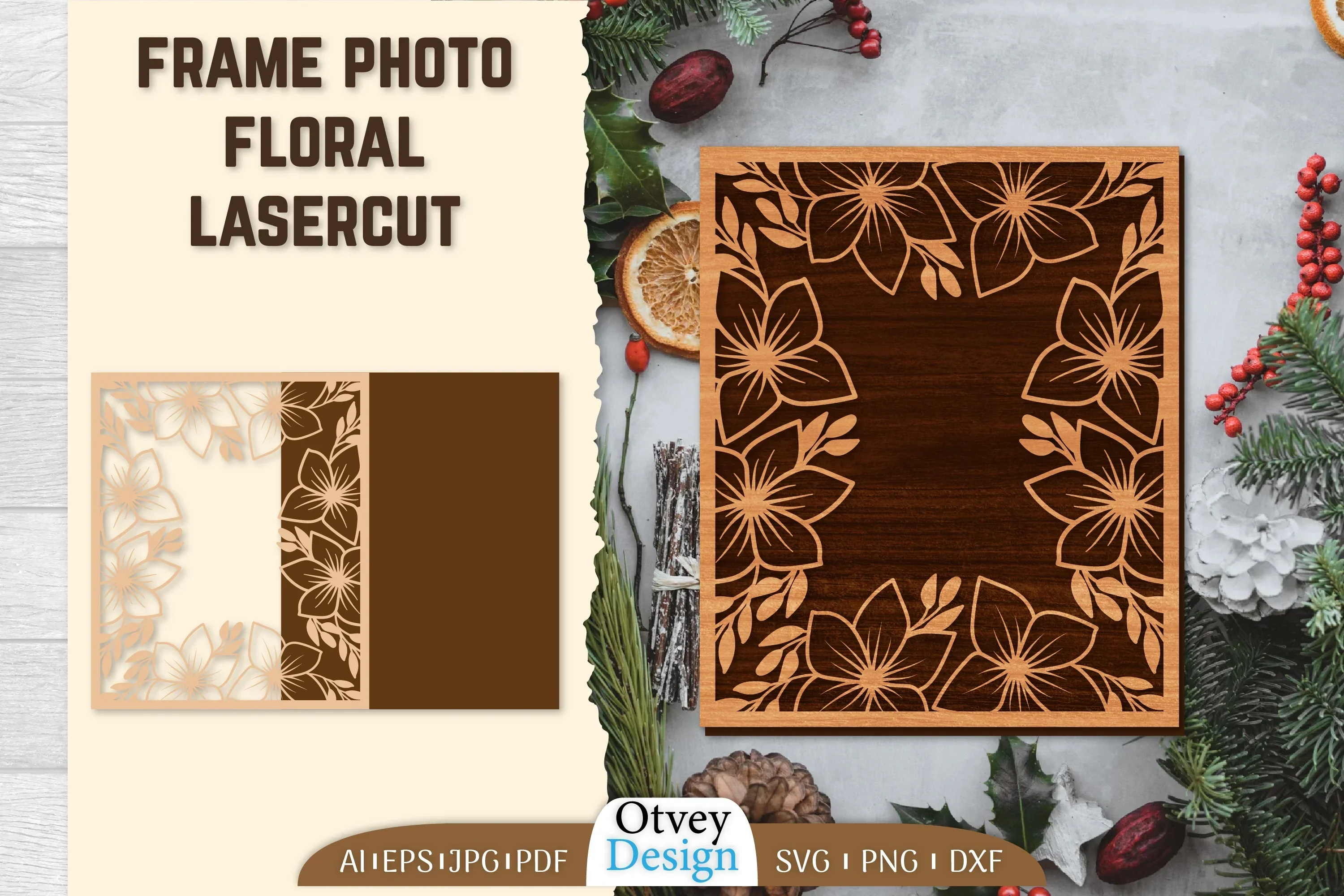 Floral Lasercut Frame Photo SVG Bundle