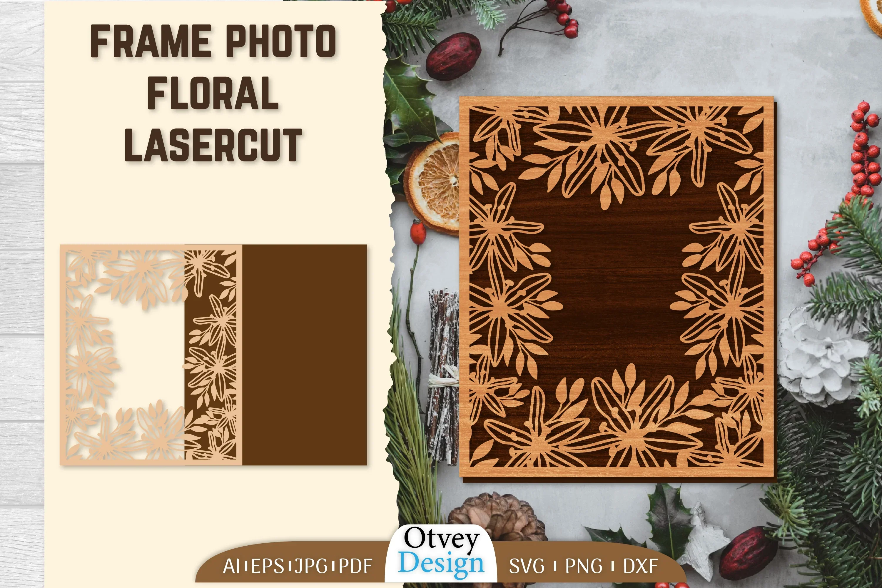 Floral Lasercut Frame Photo SVG Bundle