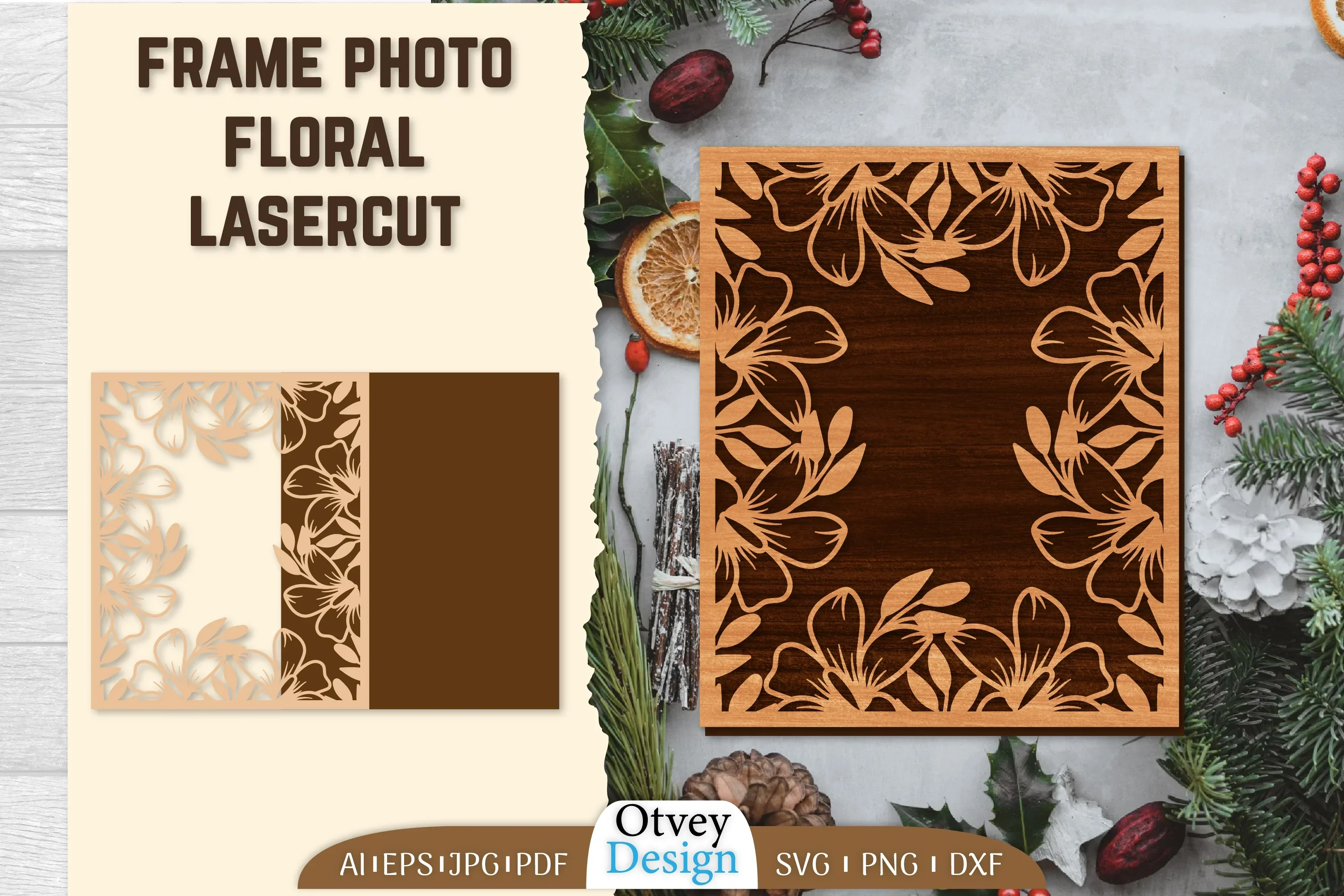 Floral Lasercut Frame SVG Bundle