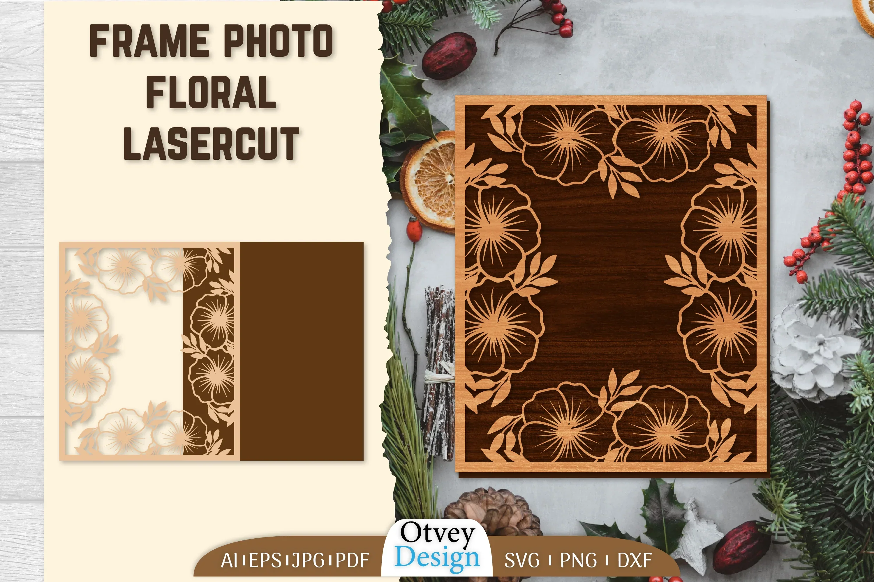 Floral Lasercut Frame SVG Bundle
