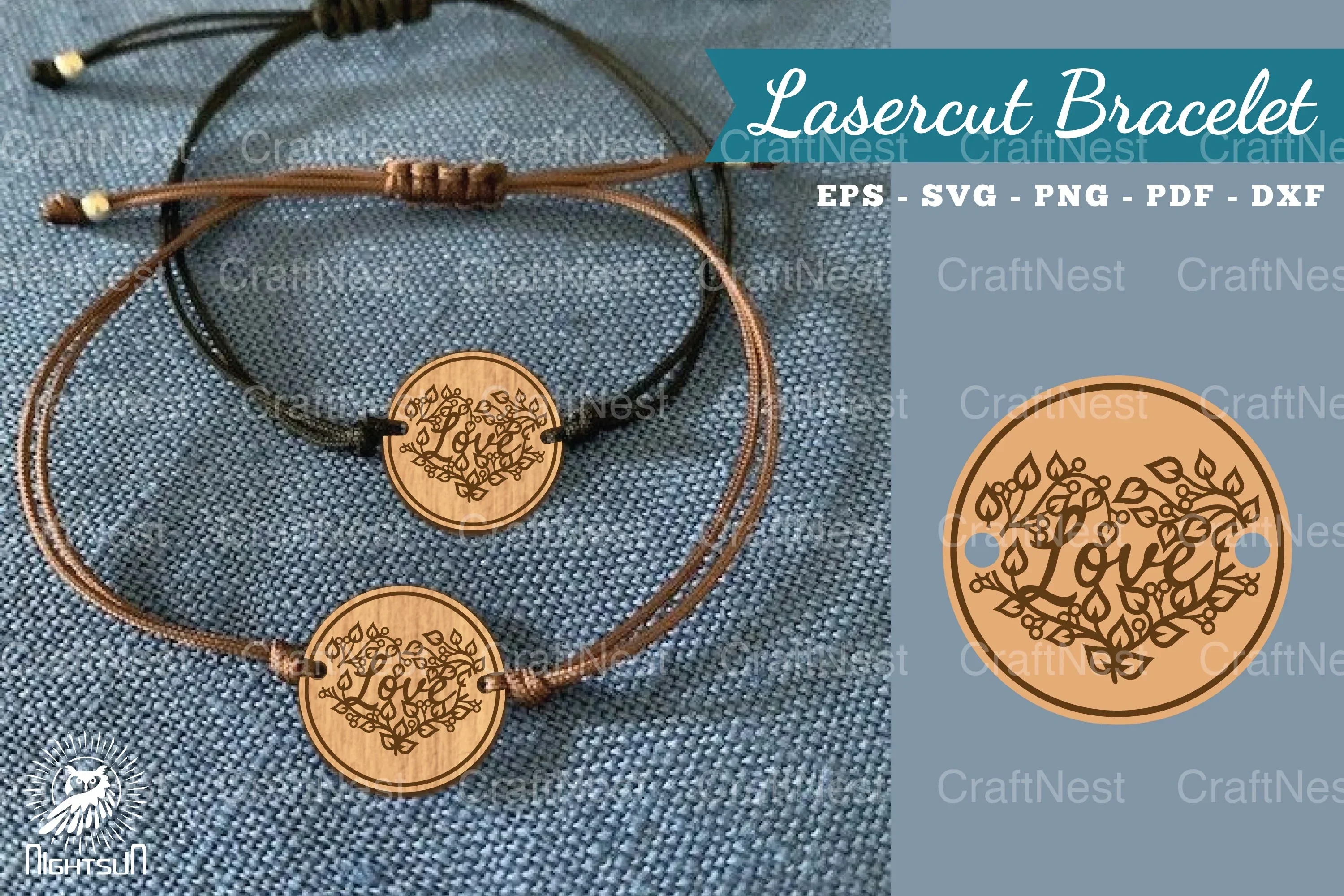 Floral Love Lasercut Bracelet Design Bundle