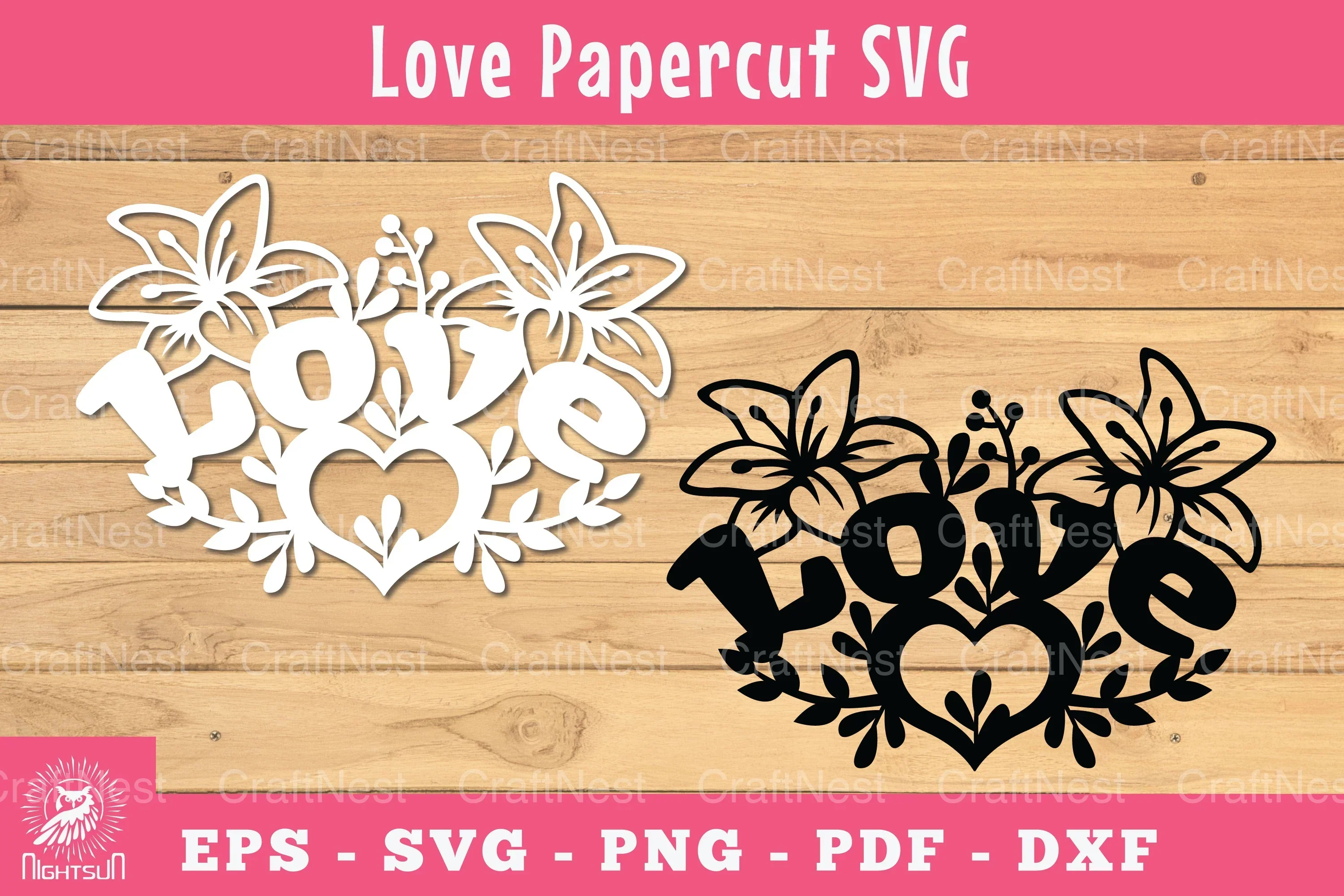 Floral Love Papercut SVG Bundle