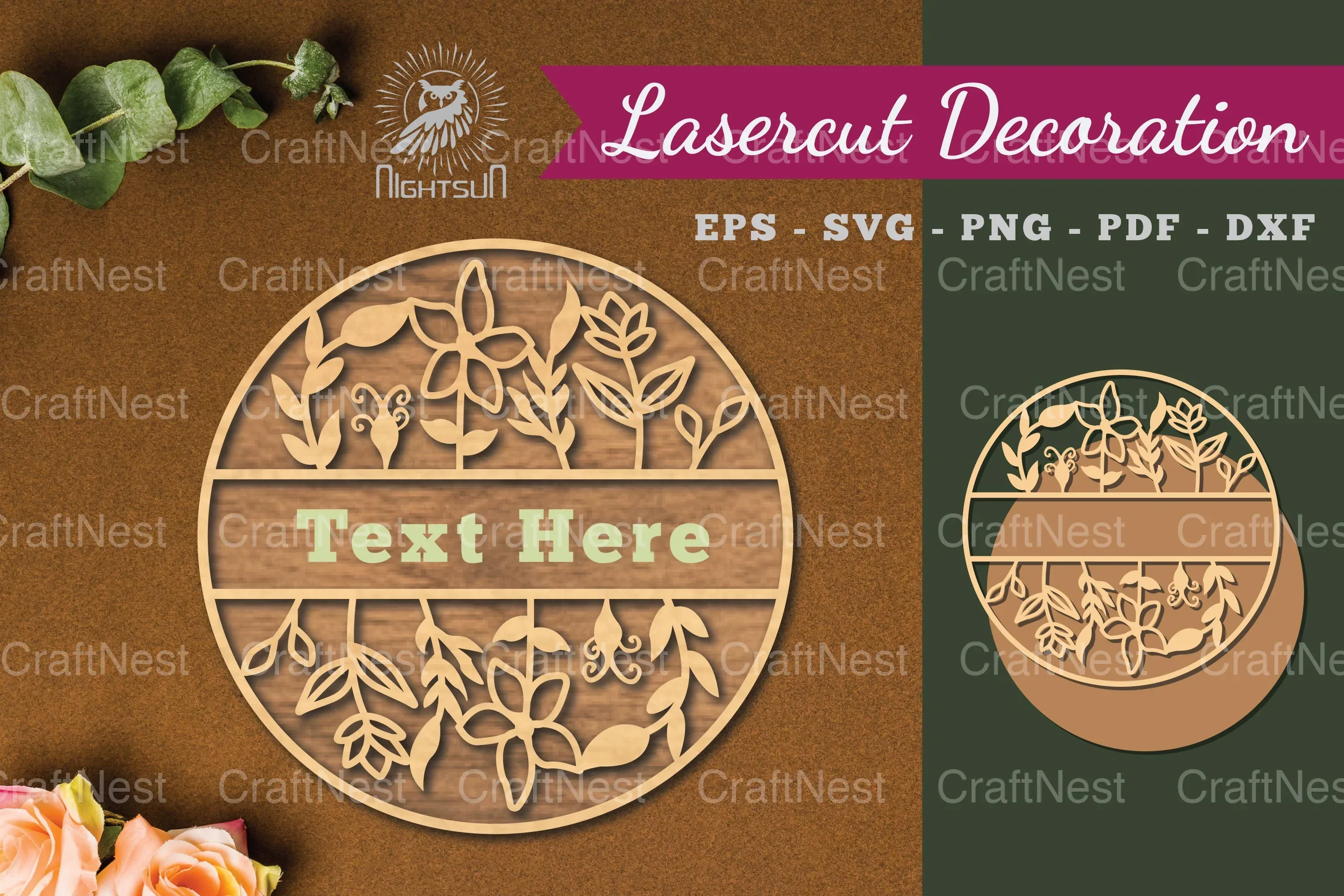Floral Monogram Laser Cut Sign Bundle