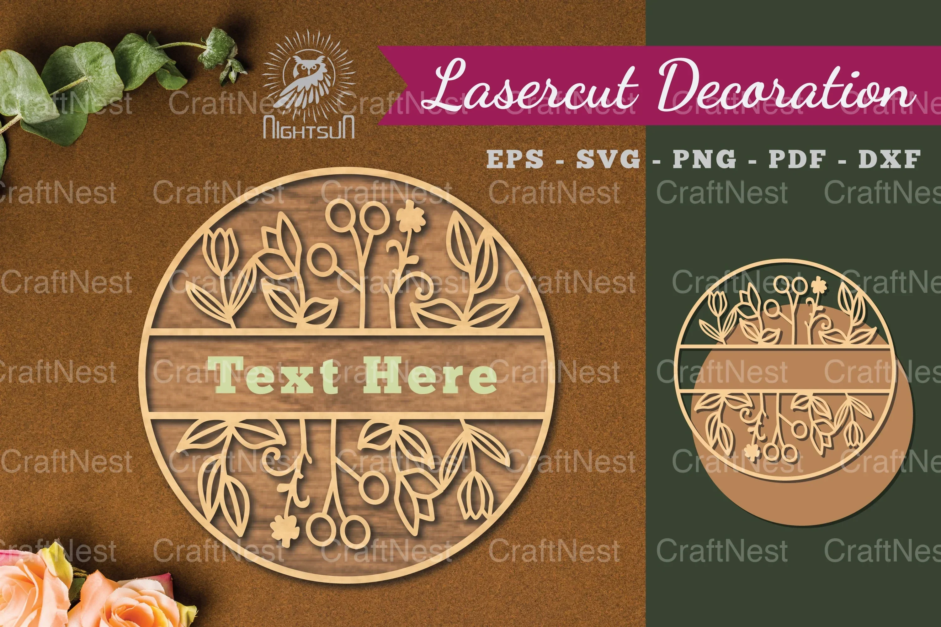 Floral Monogram Laser Cut Sign Bundle