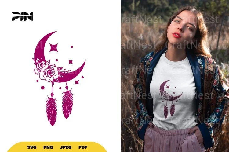 Floral Moon Boho SVG Bundle