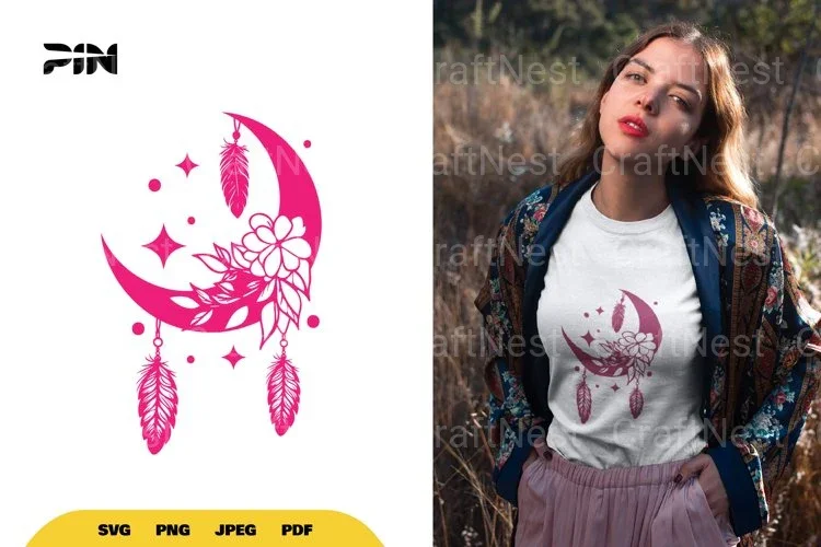 Floral Moon Boho SVG Bundle