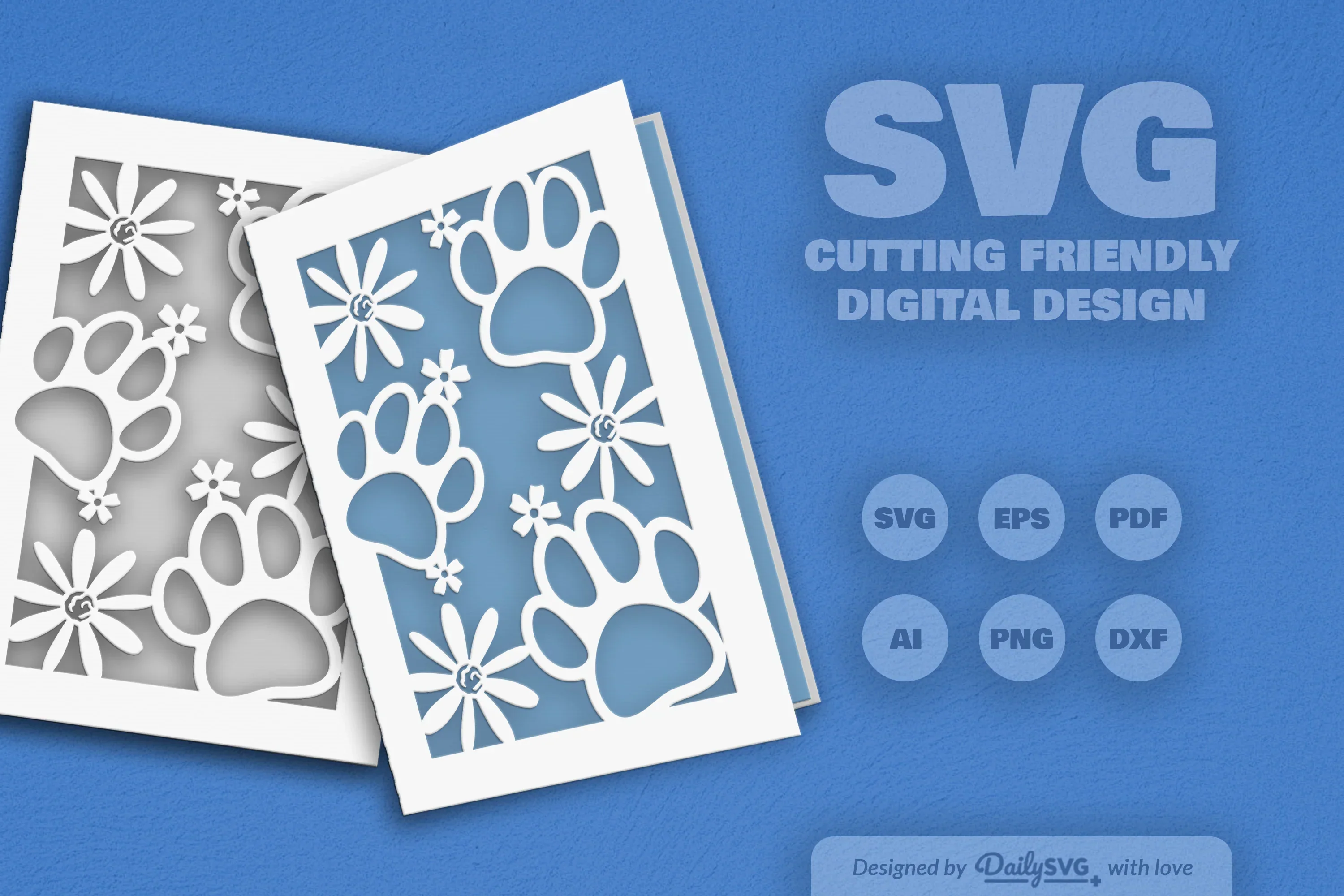 Floral Paw Print SVG Bundle - Image 2