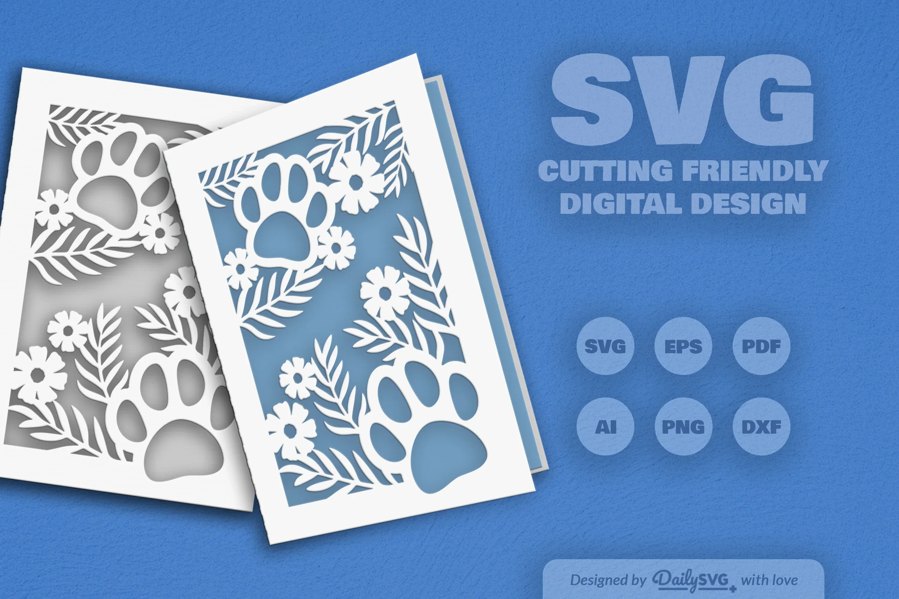 Floral Paw Print SVG Bundle - Image 2