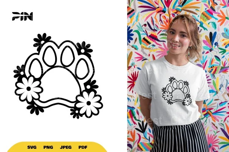 Floral Paw SVG Bundle