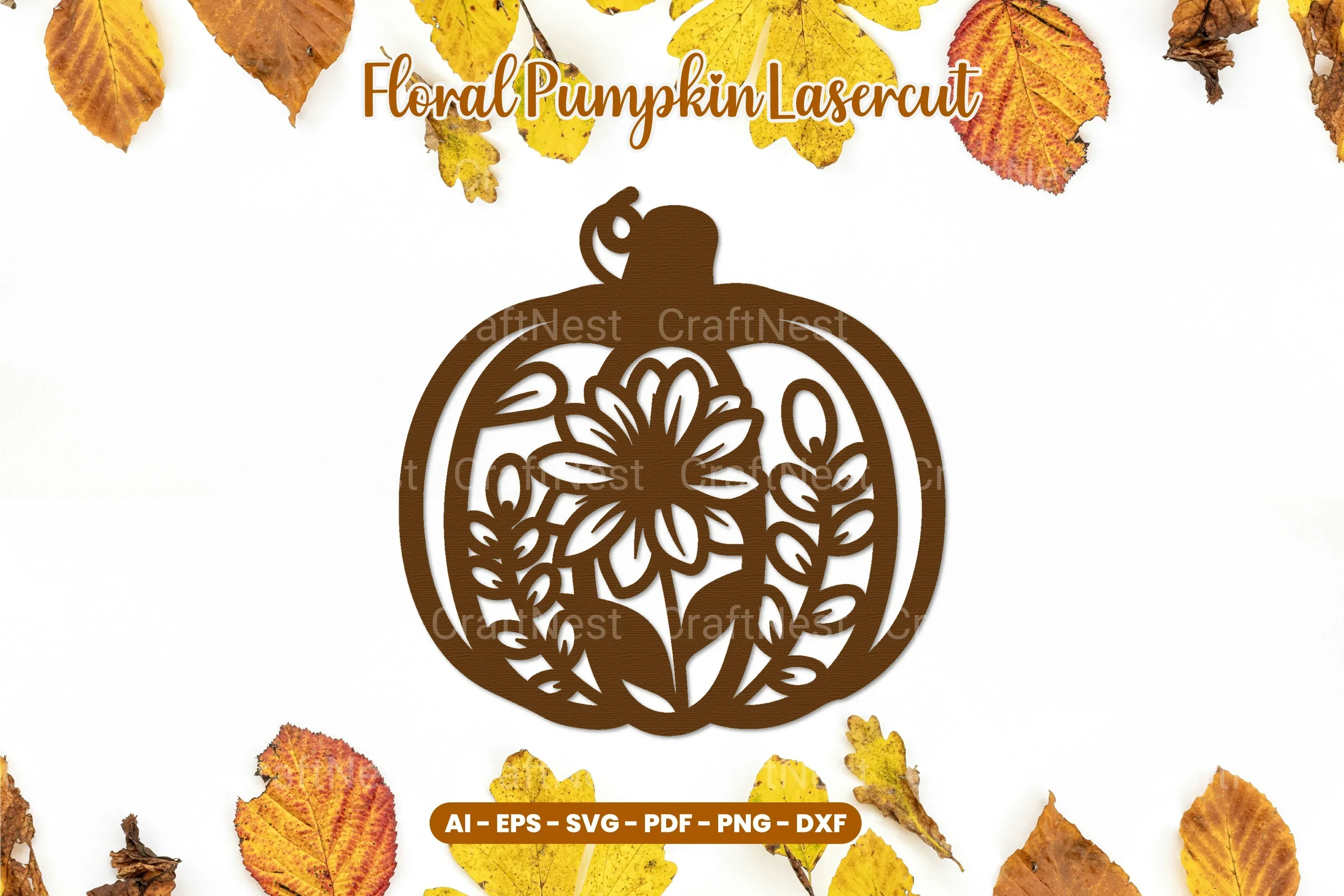 Floral Pumpkin Laser Cut SVG Bundle