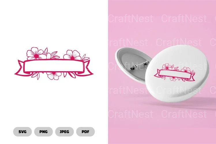 Floral Ribbon Border SVG Bundle