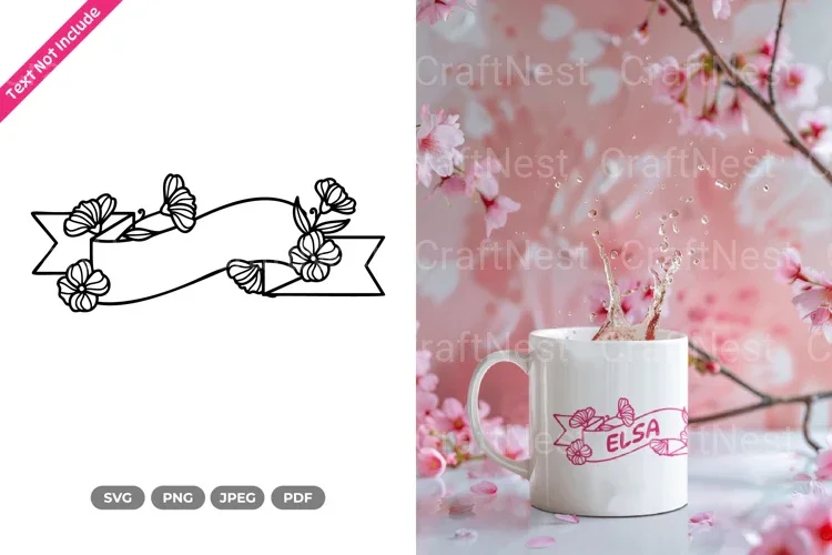 Floral Ribbon Border SVG Bundle