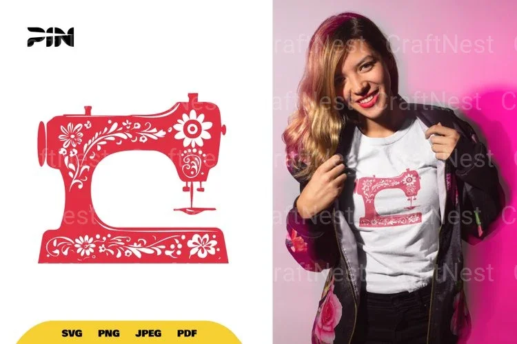 Floral Sewing Machine SVG Bundle