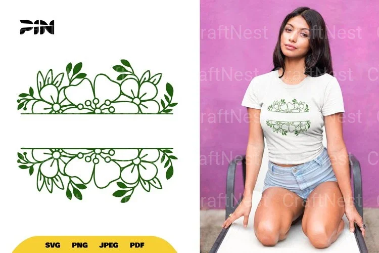 Floral Split Border SVG Bundle
