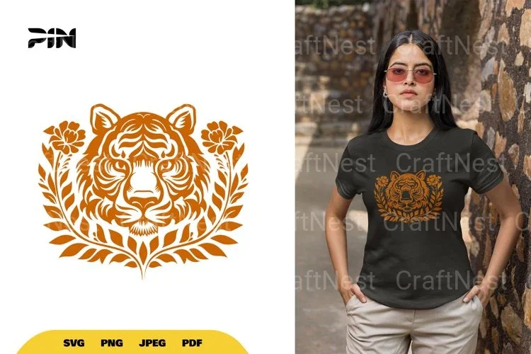 Floral Tiger Nature SVG Bundle