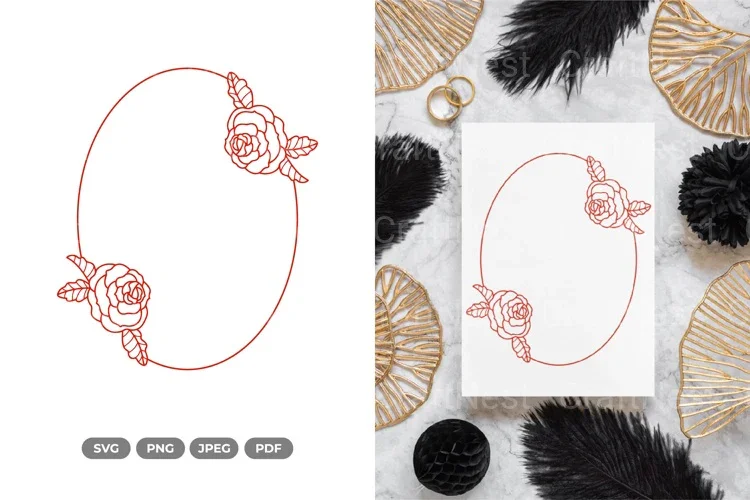 Floral Wedding Frame SVG Bundle