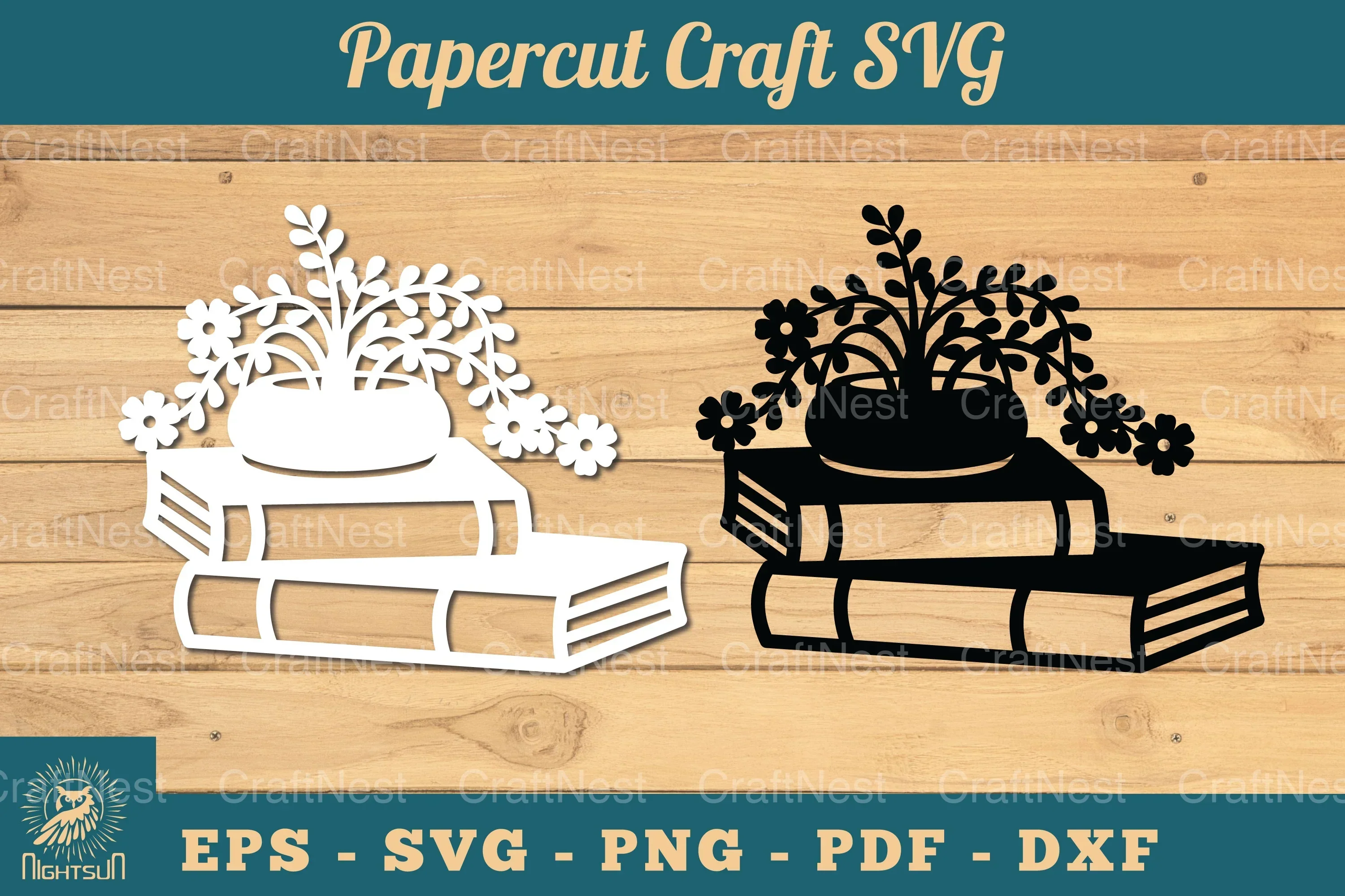 Flower and Book Papercut SVG Bundle
