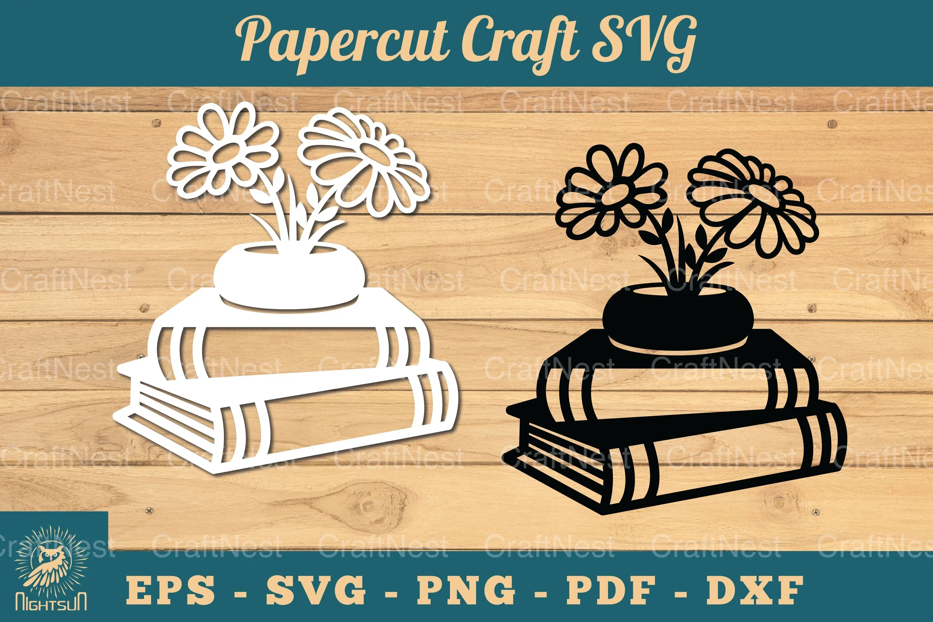 Flower and Book Papercut SVG Bundle